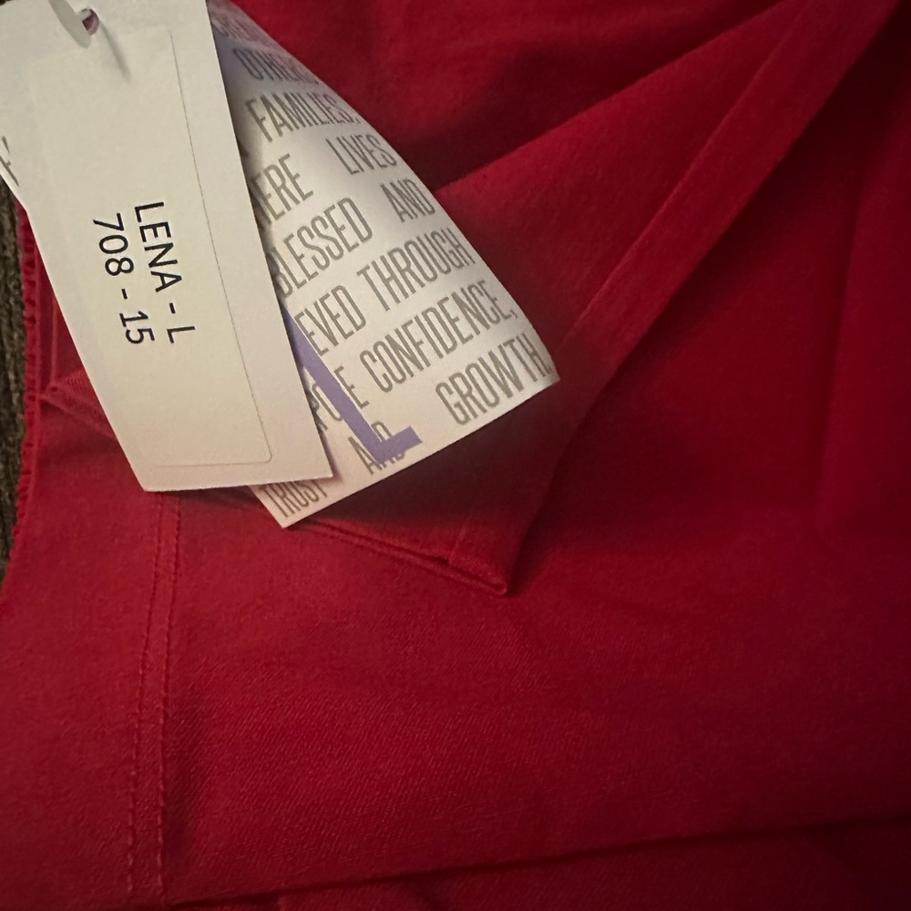 LuLaRoe Lena Red Large pants NWT - Picture 5 of 7